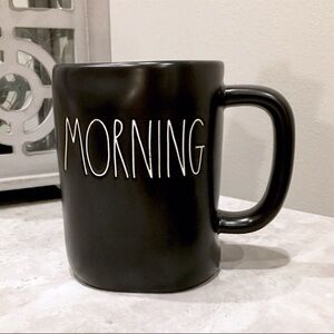 Rae Dunn Black Ceramic Morning Mug